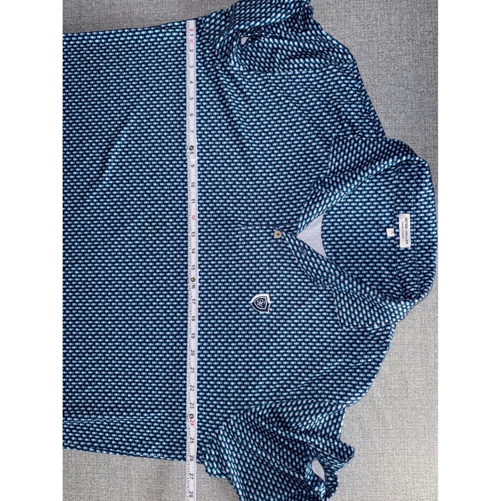 Peter Millar Summer Comfort Mens XL Blue Pineapple Skull Golf Polo Shirt SH logo - Picture 4 of 11